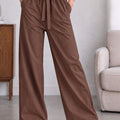 Women Comfort Easy Wash Trousers — Coffee Brown