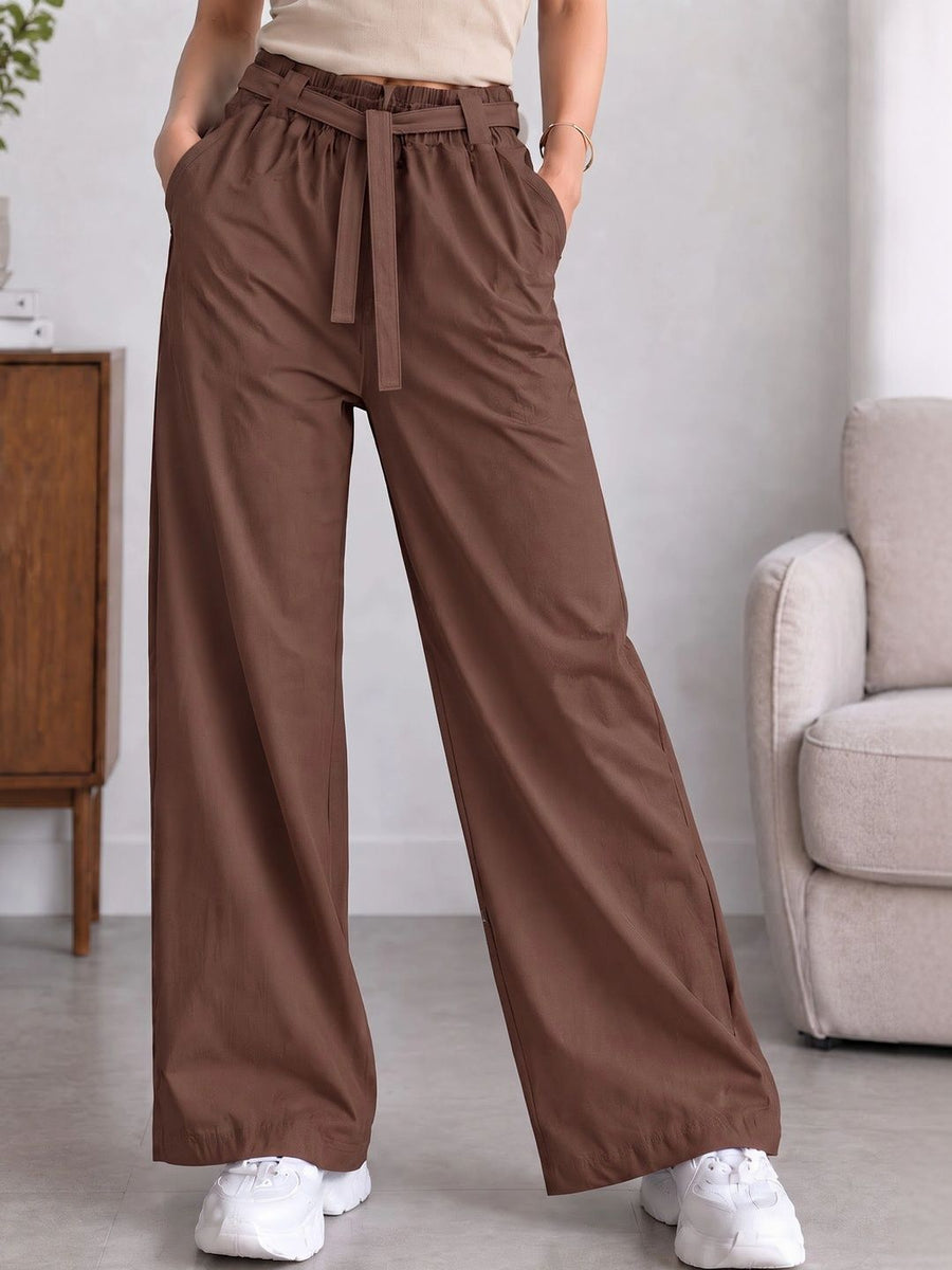 Women Comfort Easy Wash Trousers — Coffee Brown — Tshirt Factory India Direct Manufacturer Surat