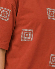 Women's Printed Drop-Shoulder Sleeves T-Shirt — Rust — Thumbnail 6