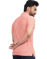Men's Polo Collar Regular -Fit T-Shirt — Peach — Thumbnail 6