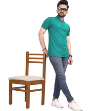 Men's Polo Collar Regular -Fit T-Shirt — Teal — Thumbnail 5