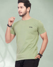 Men Pure Cotton T-shirt — Olive — Thumbnail 6
