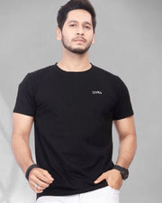 Men Pure Cotton Pockets T-shirt — Black — Thumbnail 1