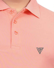 Men's Polo Collar Regular -Fit T-Shirt — Peach — Thumbnail 5