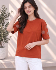 Women's Printed T-Shirt — Rust — Thumbnail 2