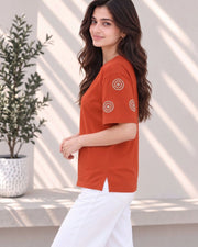 Women's Printed T-Shirt — Rust — Thumbnail 6
