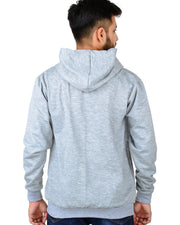 Unisex Hooded Long Sleeves Sweatshirt — Grey Melange — Thumbnail 3