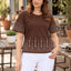 Women Printed T-shirt — Coffee Brown