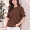 Women's Printed T-Shirt — Coffee Brown