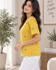Women's Printed T-Shirt — Yellow — Thumbnail 6