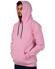 Men's Hooded Long Sleeves Sweatshirt — Pink — Thumbnail 3