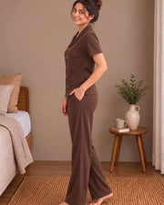 Women's Solid Shirt with Palazzos — Brown — Thumbnail 5