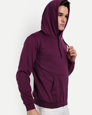 Unisex Hooded Fleece Sweatshirt — Burgundy — Thumbnail 2