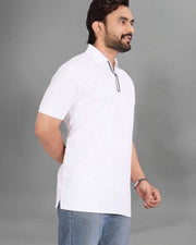 Men's Polo Collar Pockets T-Shirt — White — Thumbnail 2