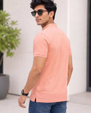 Men's Mandarin Collar T-Shirt — Peach — Thumbnail 5