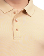 Men's Polo Collar Regular -Fit T-Shirt — Beige — Thumbnail 6