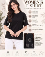 Women's Printed T-Shirt — Black — Thumbnail 6