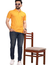 Men's Brand Logo Polo Collar T-Shirt — Yellow — Thumbnail 5