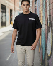 Men Organic Cotton Pockets T-shirt — Black — Thumbnail 1