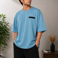 Men's Pure Cotton Pocket T-Shirt — Turquoise Blue