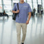 Men Organic Cotton Blend Pockets T-shirt — Blue