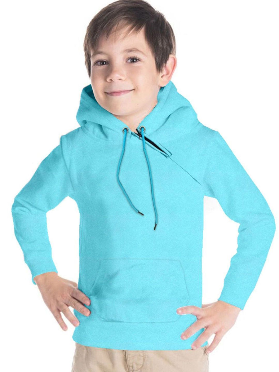Kids Unisex Unisex Kids Hooded Sweatshirt — Turquoise Blue — Tshirt Factory India Direct Manufacturer Surat