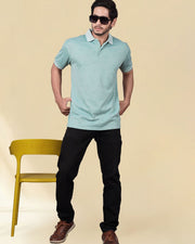 Men Printed Polo Collar Jaqquard T-shirt — Multi — Thumbnail 7