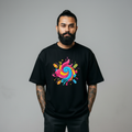 Holi Vibes Graphic Oversized Round Neck T-Shirt