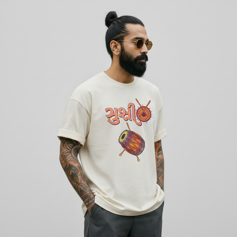 Holi Vibes Graphic Oversized Round Neck T-Shirt — Quality Craftsmanship Anatomy