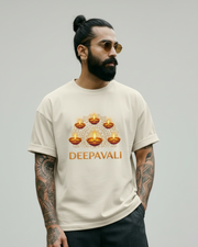 Diwali Vibes Graphic Oversized Round Neck T-Shirt — Thumbnail 2