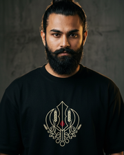 Jatt Vibes Graphic Oversized Round Neck T-Shirt — Thumbnail 1