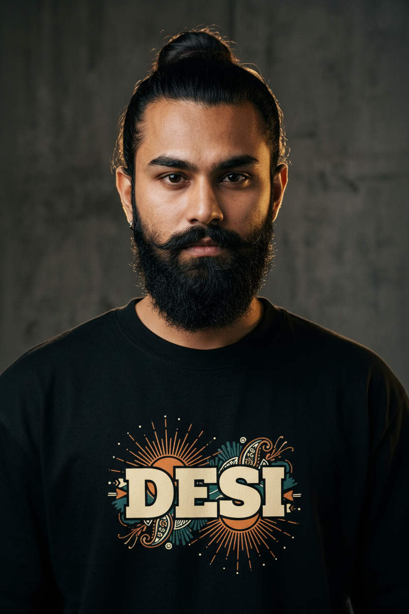 Desi Vibes Graphic Oversized Round Neck T-Shirt — Tshirt Factory India Direct Manufacturer Surat