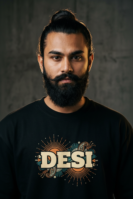 Desi Vibes Graphic Oversized Round Neck T-Shirt — Tshirt Factory India Direct Wholesale Manufacturer