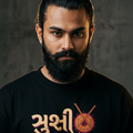 Gujarati Vibes Graphic Oversized Round Neck T-Shirt