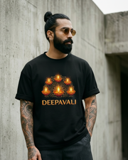 Diwali Vibes Graphic Oversized Round Neck T-Shirt — Thumbnail 1