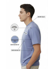 Men Organic Cotton Blend Pockets T-shirt — Blue — Thumbnail 4