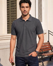 Men's Polo Collar T-Shirt — Grey — Thumbnail 1