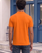 Men's All-Over Printed Polo Collar T-Shirt — Orange — Thumbnail 4