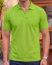 Men's All-Over Printed Polo Collar T-Shirt — Green — Thumbnail 2