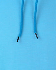 Men's Solid Fleece Hooded Sweatshirt in Aqua Blue — Thumbnail 2