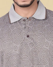 Men Printed Polo Collar T-shirt — Multi — Thumbnail 5