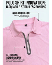 Men's Polo Collar Pockets T-Shirt — Pink — Thumbnail 2