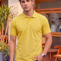 Men's All-Over Printed Polo Collar T-Shirt — Yellow