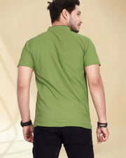 Men's Mandarin Collar Pockets T-Shirt — Green — Thumbnail 6