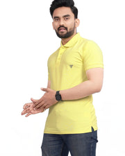 Men's Polo Collar T-Shirt — Lemon Yellow — Thumbnail 3