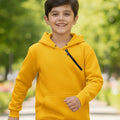 Kids Unisex Solid Hooded Sweatshirt — Yellow