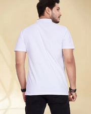 Men's Printed Mandarin Collar T-Shirt — White — Thumbnail 5