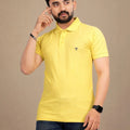 Men's Polo Collar T-Shirt — Lemon Yellow