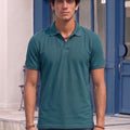Men's All-Over Printed Polo Collar T-Shirt — Teal