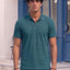Men's All-Over Printed Polo Collar T-Shirt — Teal
